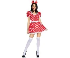 Leg Avenue Europe Leg Avenue Costumes LEG AVENUE - POLKA DOT DRESS + HEADBAND Raudonas/Baltas M