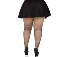 Leg Avenue Europe Leg Avenue Hosiery LEG AVENUE - CRYSTALIZED MESH STOCKINGS Juodas PLUS SIZE