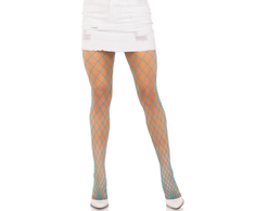 Leg Avenue Hosiery Leg Avenue Diamond Fishnet Pantyhose Neon Mėlyna - Durable Elastic Mesh