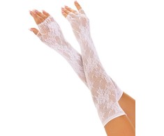 Leg Avenue Hosiery Leg Avenue Floral Mesh Opera Fingerless Gloves Baltas One Size