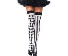 Leg Avenue Europe Leg Avenue Hosiery LEG AVENUE - Juodas/Baltas ARLEQUIN HIGH SOCKS