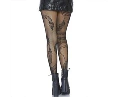 Leg Avenue Europe Juodos tinklinės pėdkelnės su žarnelėmis