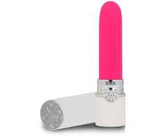 Lips Style LYPS STYLE CLEO Lipstick-Shaped Intimate Device Baltas &amp; Rožinė USB 10 Modes