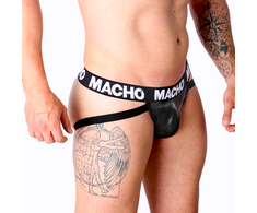 Macho Underwear Macho MX25NC Intimate Jockstrap Juodas Leatherette L - Elastic Band