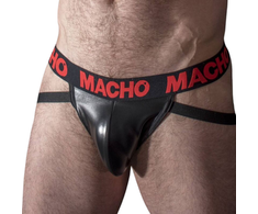 Macho Underwear Macho MX25RC Jockstrap Raudona Eco-Leather XL - Elastic Support Band