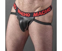 Macho Underwear Macho MX25RC Jockstrap Raudona Eco-Leather XL - Elastic Support Band