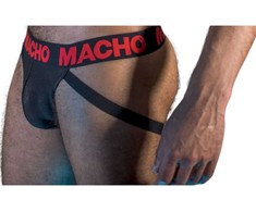 Macho Underwear MACHO MX26X2 Jockstrap Juodas/Raudona M - Semi-Transparent Elastic Underwear