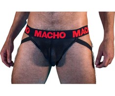 Macho Underwear MACHO MX26X2 Jockstrap Juodas/Raudona XL - Semi-Transparent, Elastic Fit