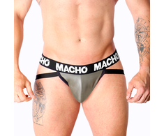 Macho Underwear Macho MX27GR Jockstrap Synthetic Leather Gray-rusvai gelsvas Size M
