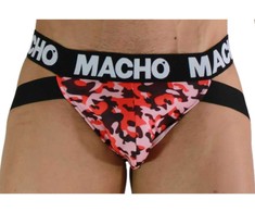 Macho Underwear MACHO MX28MR Jockstrap Military Raudona Size L - Lycra Comfort Fit