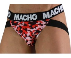 Macho Underwear MACHO MX28MR Jockstrap Military Raudona Size L - Lycra Comfort Fit