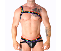 Macho Underwear Macho Roman Harness L/XL - Adjustable Elastic Body Priedas Pride Edition