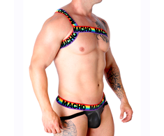 Macho Underwear Macho Roman Harness L/XL - Adjustable Elastic Body Priedas Pride Edition