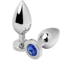 Mėlyna Metal Hard Steel Intimate Plug Mėlyna Gem Small 5.7cm