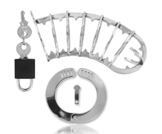 METAL HARD Stainless Steel Anatomic Intimate Cage 14 cm with Lock