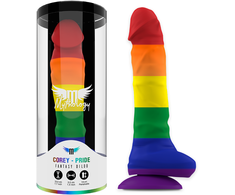 Mythology Fantasy Dildo MYTHOLOGY Corey Pride L Silicone Fantasy Device Suction Base Rainbow