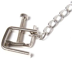 Ohmama Fetish OHMAMA Adjustable Metal Clamps with Chain - Nickel-Free, Non-Porous
