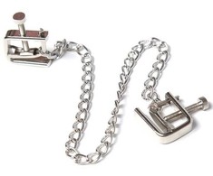 Ohmama Fetish OHMAMA Adjustable Metal Clamps with Chain - Nickel-Free, Non-Porous