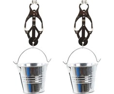 Ohmama Fetish OHMAMA Metal Nipple Clamps with Buckets - Adjustable, Nickel-Free Design