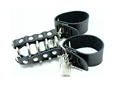 OHMAMA FETISH - Adjustable Metal Ring &amp; Leather Strap Restraint Cage