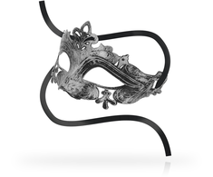 Ohmama Masks OHMAMA Venetian Style Sidabrinis Mask - Embossed Rigid Design, Unisex