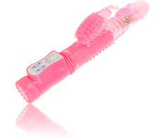 OHMAMA Rotating Rabbit-Style Vibrator Multifunctional 25.5cm Rožinė