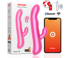 Rožinė ONINDER Oslo Rožinė Dual-Action Massager with App &amp; Rotation, Atsparus vandeniui