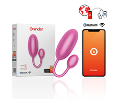 Rožinė ONINDER Tokyo Rožinė Vibrating Egg 7.5x3.2cm App-Controlled Atsparus vandeniui