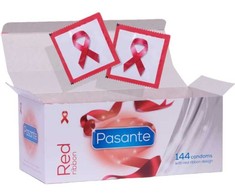 Pasante Healthcare Pasante Raudona Ribbon 144-Pack - Natural Fit, Vegan, CE Certified Condoms