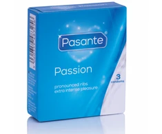 Pasante Healthcare „Pasante“ briaunoti/„Passion“ prezervatyvai, 3 vnt.