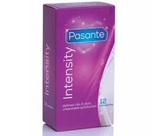 Pasante Healthcare „Pasante Ribs &amp; Dots/Intensity“ prezervatyvai, 12 vnt.