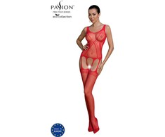 Passion Woman Bodystockings PASSION ECO BS007 Raudona Bodystocking - Eco-Friendly, Universal Size