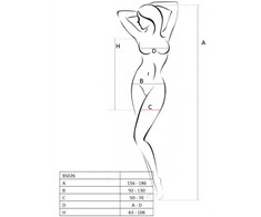Passion Woman Bodystockings Passion BS026 Bodystocking Baltas Dress-Style, One Size