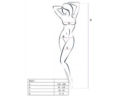 Passion Woman Bodystockings Passion BS017 Baltas Bodystocking - Elegant Lace Fishnet Design, One Size