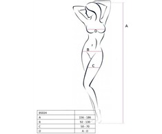 Passion Woman Bodystockings PASSION BS024 Baltas Fishnet Bodystocking with Decorative Embroidery One Size