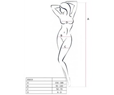 Passion Woman Bodystockings Passion BS019 Bodystocking Baltas - Elegant Mesh Design, One Size