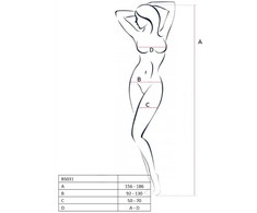Passion Woman Bodystockings Passion BS031 Baltas Bodystocking - Elegant Fishnet One Size
