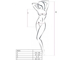 Passion Woman Passion BS035 Bodystocking Baltas - Elegant Fishnet, One Size