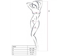 Passion Woman Passion BS045 Bodystocking Juodas - Embroidered Fishnet, One Size