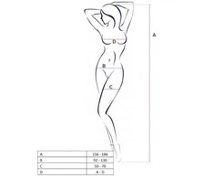 Passion Woman Passion BS062 Baltas Fishnet Bodystocking One Size - Embroidered Lingerie