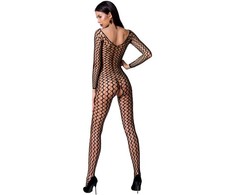 Passion Woman Passion BS068 Bodystocking Juodas One Size - Fishnet &amp; Lace Design