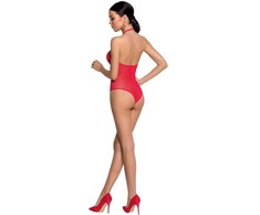 Passion Woman Passion BS088 Raudona Mesh Bodystocking - One Size, Elegant Lace Design