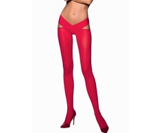 PASSION WOMAN GARTER &amp; STOCK Passion TIOPEN 005 Raudona Hip-Cut Tights 1/2 Size 60 DEN