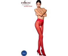 PASSION WOMAN GARTER &amp; STOCK Passion TIOPEN 008 Raudona 3/4 Decorative Lace Tights 30 DEN