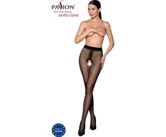 PASSION WOMAN GARTER &amp; STOCK PASSION TIOPEN 018 Juodas Tights 20 DEN Open Style Size 1/2