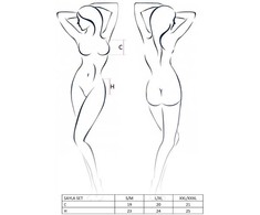 Passion Woman Sets Passion Sayla Lingerie Set Juodas L/XL - Top, Thong &amp; Garter Belt