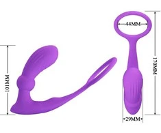 Pretty Love Bottom GRAŽUOLĖ MEILĖ - Warren Violetinė, belaidis nuotolinio valdymo pultas, 12 pulso bangos nustatymų, 12 vibracijos funkcijų