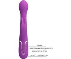Pretty Love Dejon 3-in-1 Multifunction Rabbit Vibrator Violetinė Silicone