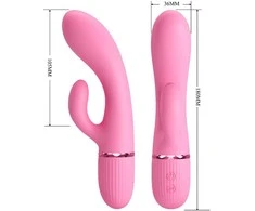 Pretty Love Flirtation Rožinė Pretty Love BW-500059 Silicone Dual Stimulation Vibrator Rožinė USB 10 Modes