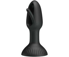 Pretty Love Hubert Silicone Plug with 7 Vibration Modes, Juodas
